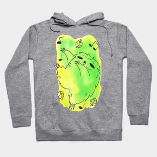 Dancing Watercolor Green Leaf Sloth Hoodie